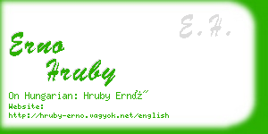 erno hruby business card